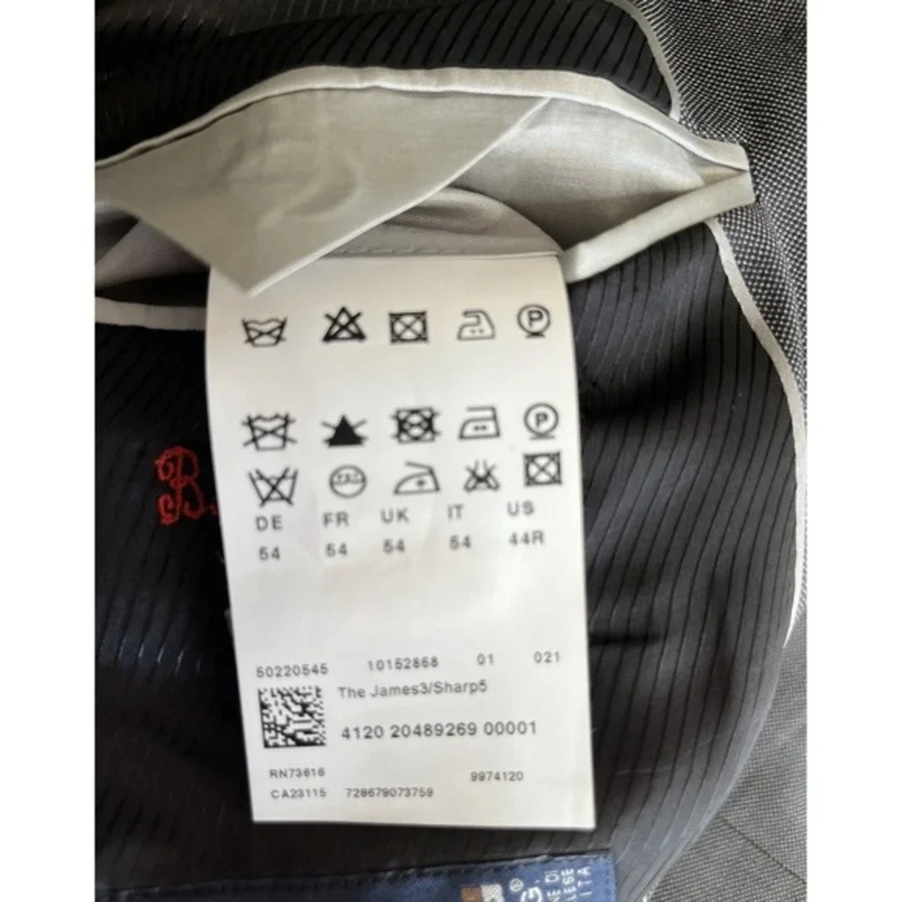 Mens 44R Wool Hugo Boss Grey‎ Blazer  Suit Jacket